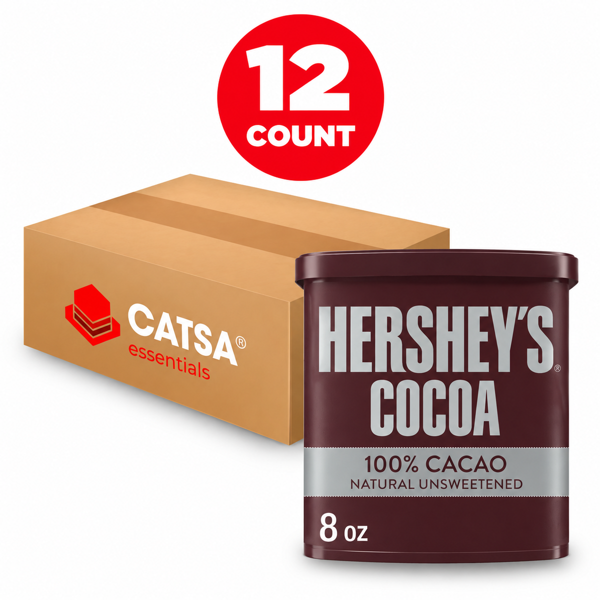 HERSHEY'S COCOA 8 OZ - PACK OF 12