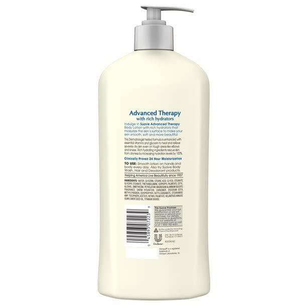 Suave Skin Lotion Advanced Therapy Moisturizer Pump 18 oz