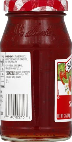 Smuckers Strawberry Jelly, Made with Real FruitJuice, 12 oz