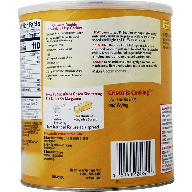 Crisco AllVegetable Shortening, Butter Flavor, 48 oz Catsa essentials