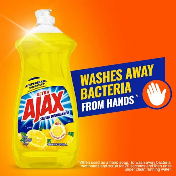Ajax Liquid Dish Soap, Lemon, 28 oz.