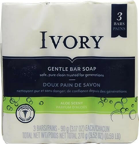 Ivory Aloe Bath Bar, 3 Count