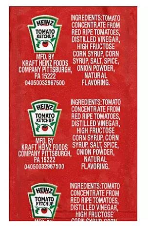 Heinz Ketchup Single Serve Packets (9g Packets, Pack of 1000)