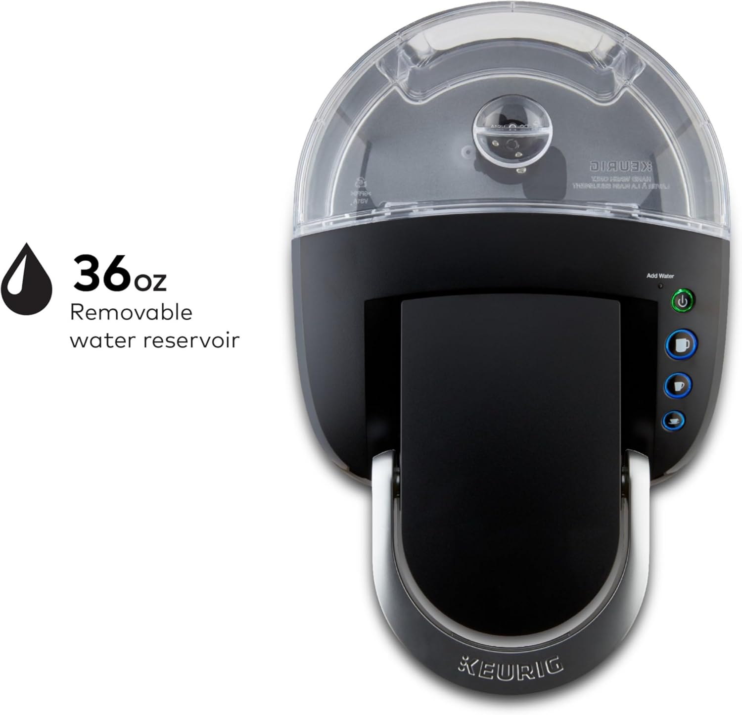 Keurig K-Compact Single-Serve K-Cup Pod Coffee Maker, with 3 Brew Sizes, Smart Start Feature, 36oz Removable Reservoir, Black (OPEN BOX)