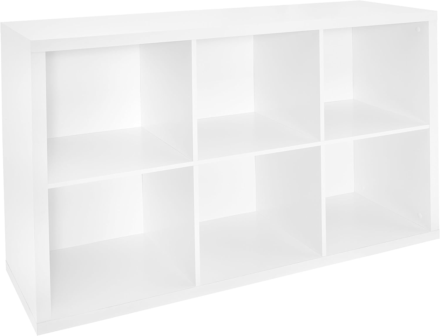 ClosetMaid 6 Cube Storage Shelf Organizer Bookshelf with Back Panel, Easy Assembly, Wood, White Finish