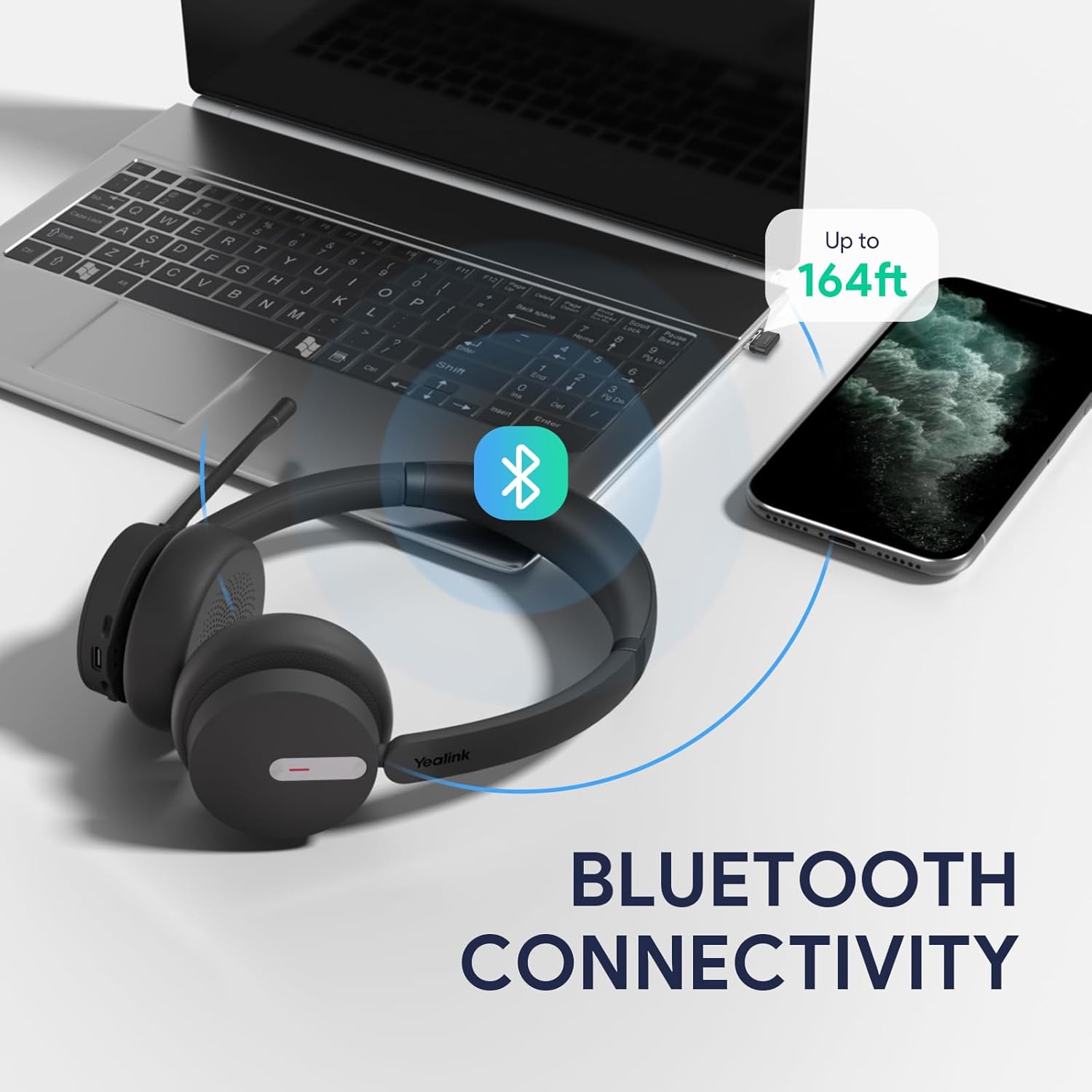 Yealink BH70 Dual Teams Bluetooth Headset – Certified for Microsoft Teams with Noise Cancellation and 35h Battery