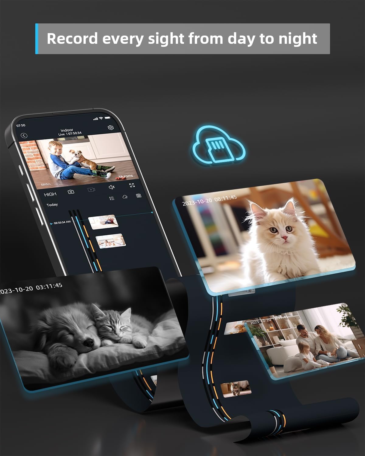 blurams Security Camera 2K, Baby Monitor Dog Camera 360-degree for Home Security w/Smart Motion Tracking, Phone App, IR Night Vision, Siren, Works with Alexa & Google Assistant & IFTTT, 2-Way Audio