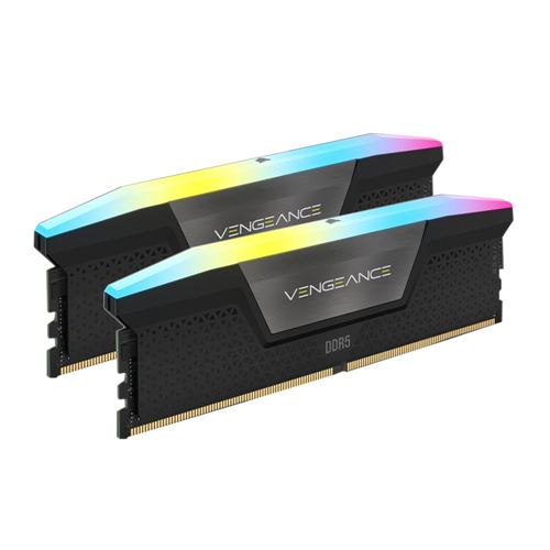 Corsair VENGEANCE RGB 64GB (2 x 32GB) DDR5-6000 PC5-48000 CL30 Dual Channel Desktop Memory Kit CMH64GX5M2M6000Z30 - Gray