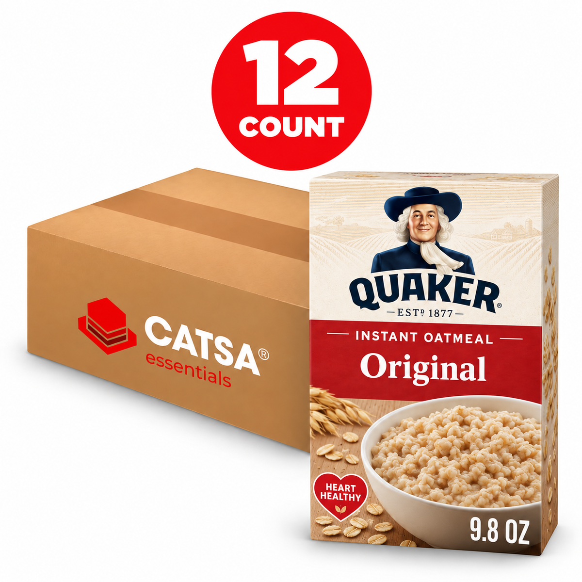 QUAKER INSTANT OATMEAL ORIGINAL 9.8 OZ - PACK OF 12