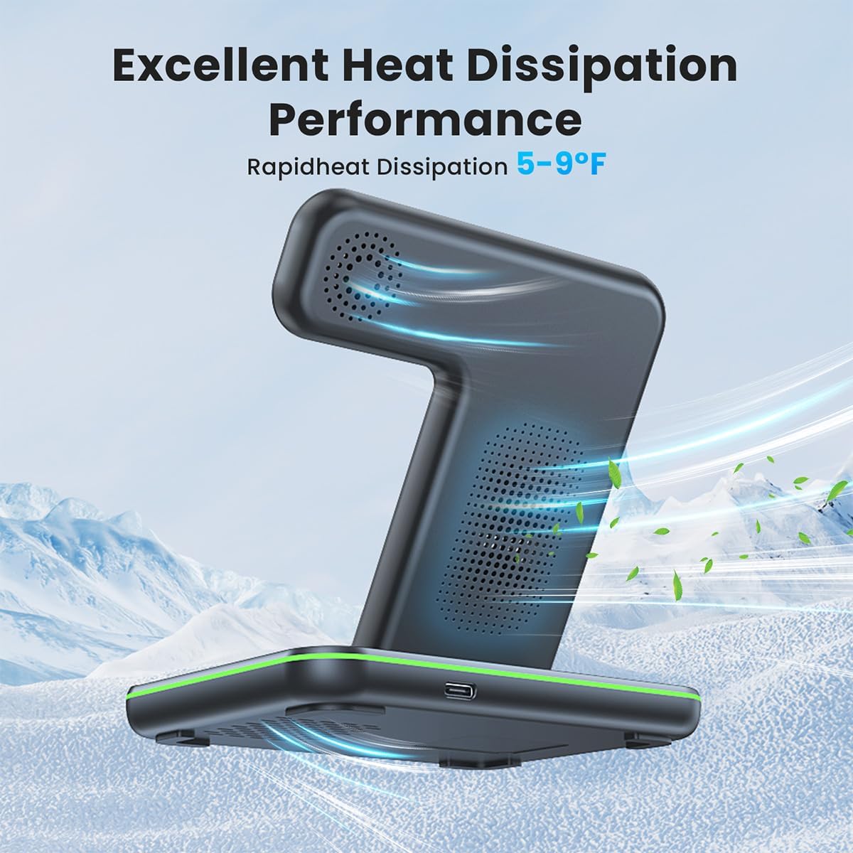 WAITIEE Wireless Charger for iPhone 17 16 15 14 13 12 11 X 8, 3 in 1 Charging Station for Apple Watch 11/10/9/8/7/6/5/4/3/2/SE/Ultra/Ultra 2/Ultra 3 & for AirPods 4/3/2/Pro/Pro 2