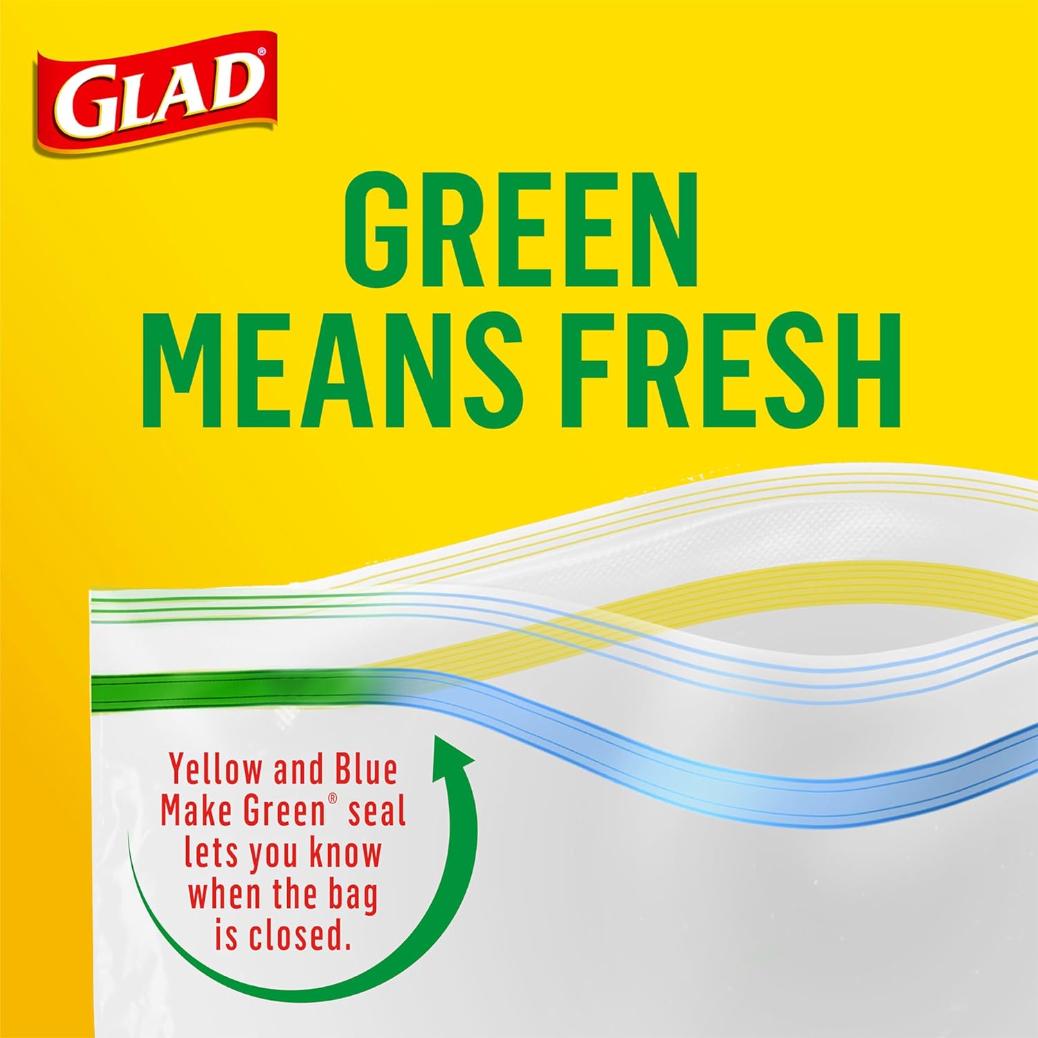 Glad Zipper Food Storage Plastic Bags, Snack, 50 Count