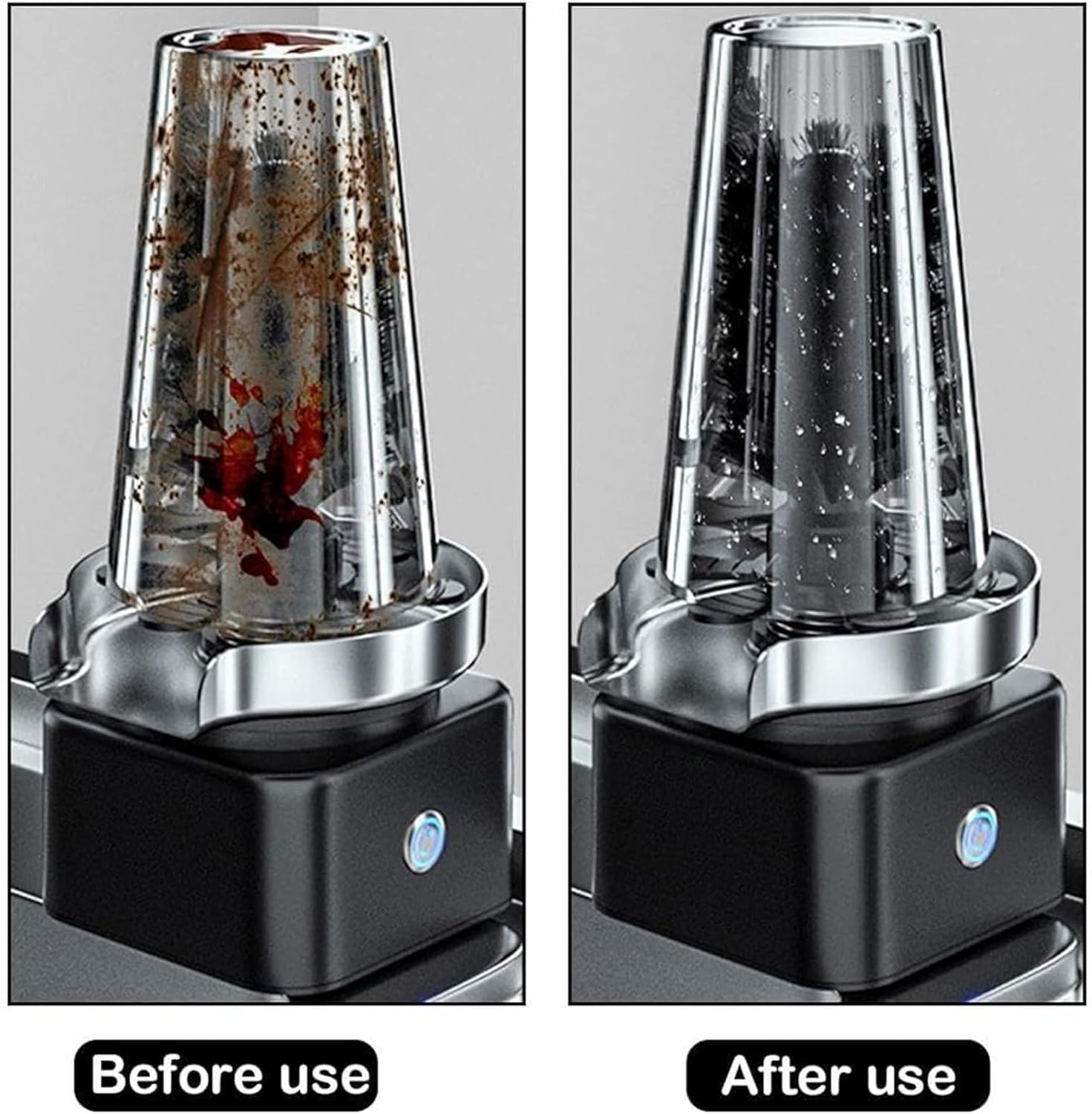 Automatic Electric Cup Washer, High Pressure Washing Machine with Brush and Nine-Hole Charged Nozzle, 10° sloped Bottom Design, for Sink Kitchen Bar Coffee Shop