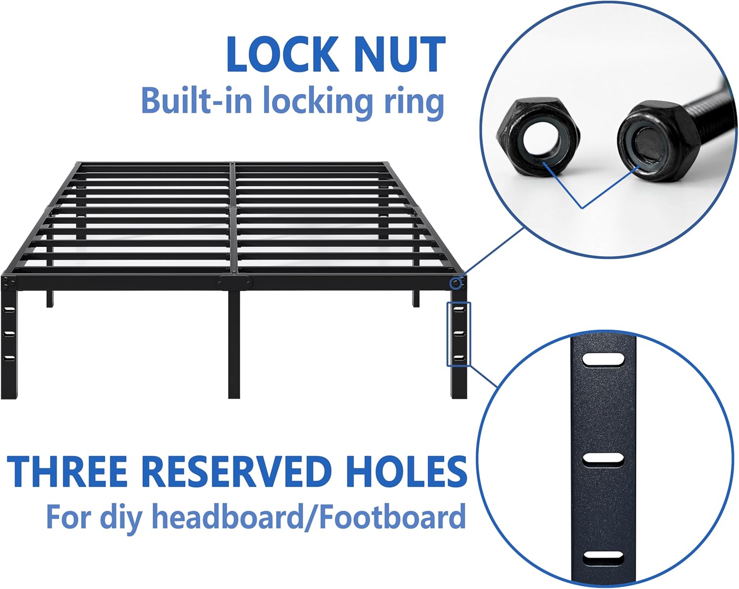 Metal Bed Frame,Twin Size Bed Frame with Storage Space,Heavy Duty Sturdy Mattress Foundation,Easy Assembly,No Box Spring Needed, Black,14 Inch,Twin (OPEN BOX)