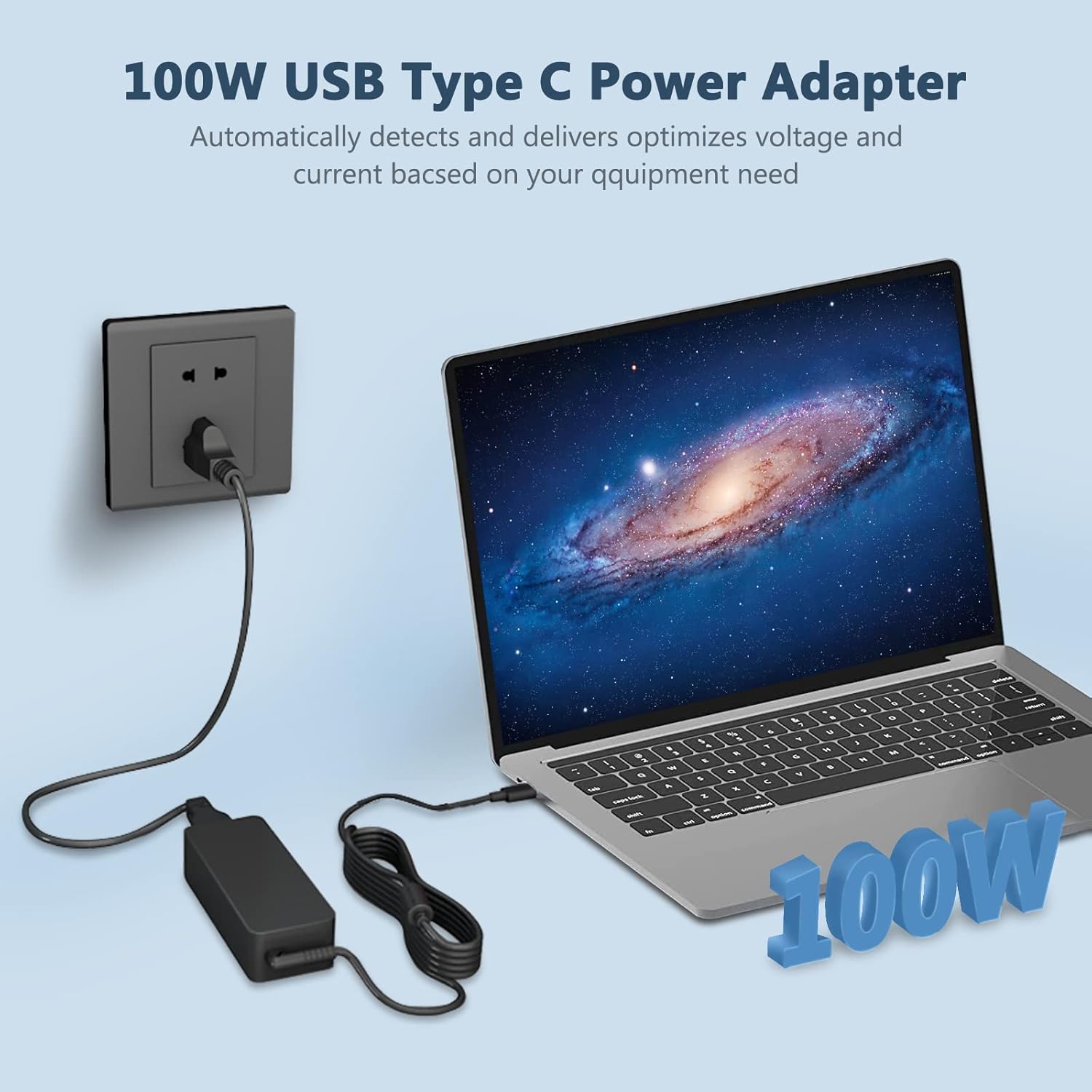 USB C Laptop Charger, 100W AC Laptop Power Adapter Replacement for Lenovo, ThinkPad, HP, Asus, Acer, MacBook, MSI, Dell,Toshiba,Universal Chromebooks Type C Power Cord
