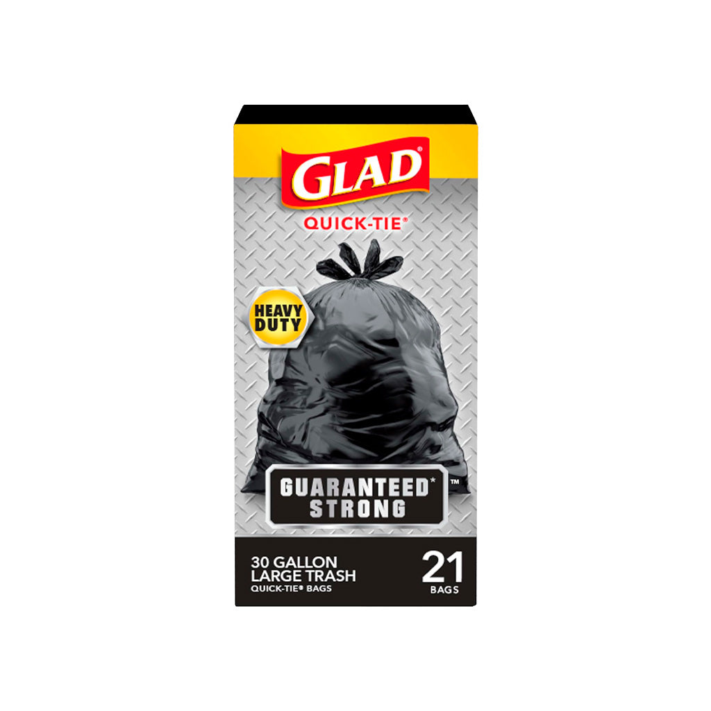 Glad Trash Bags, Strong Quick-Tie - 30 Gallon - 21 Count