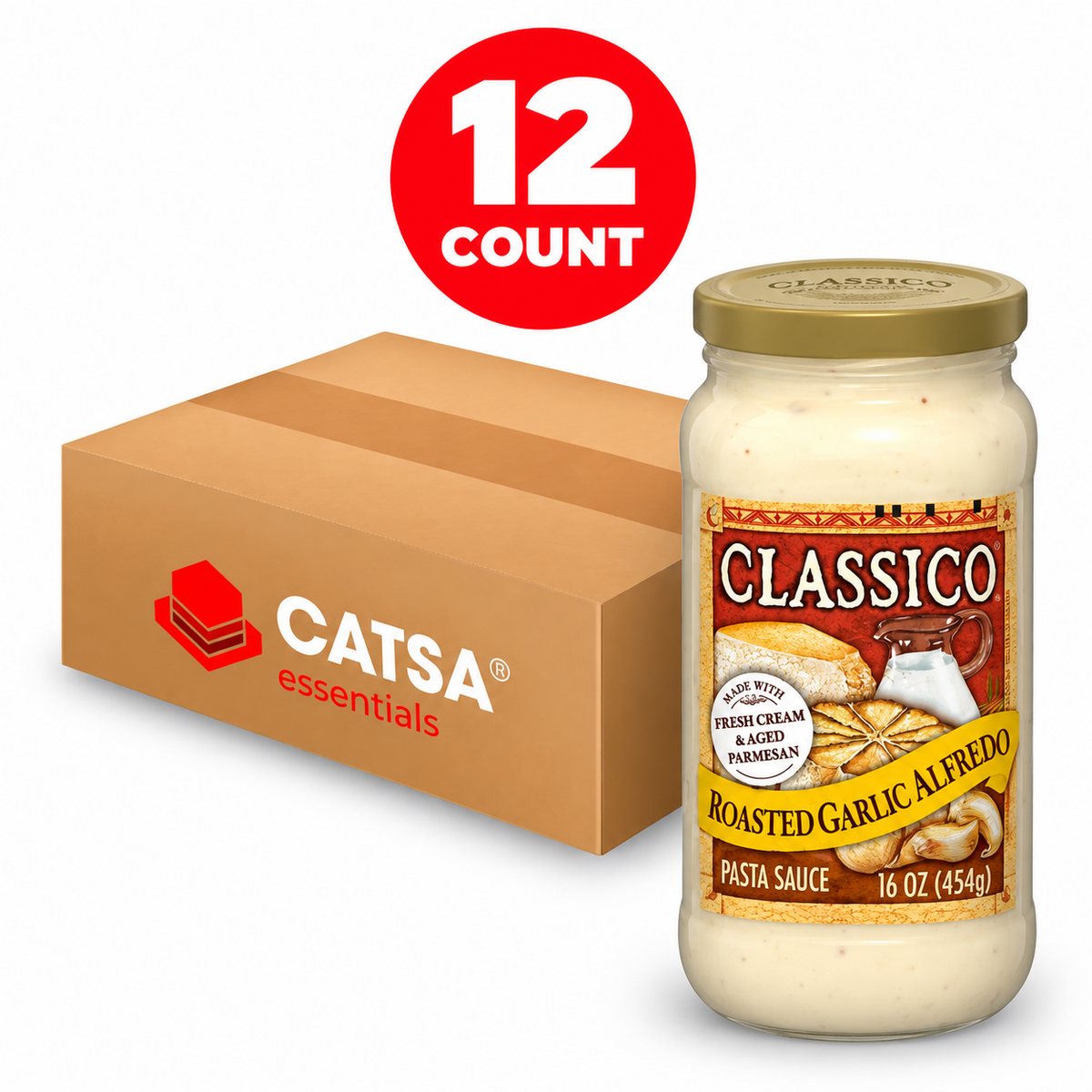 CLASSICO ROASTED GARLIC ALFREDO SAUCE 16 OZ - PACK OF 12