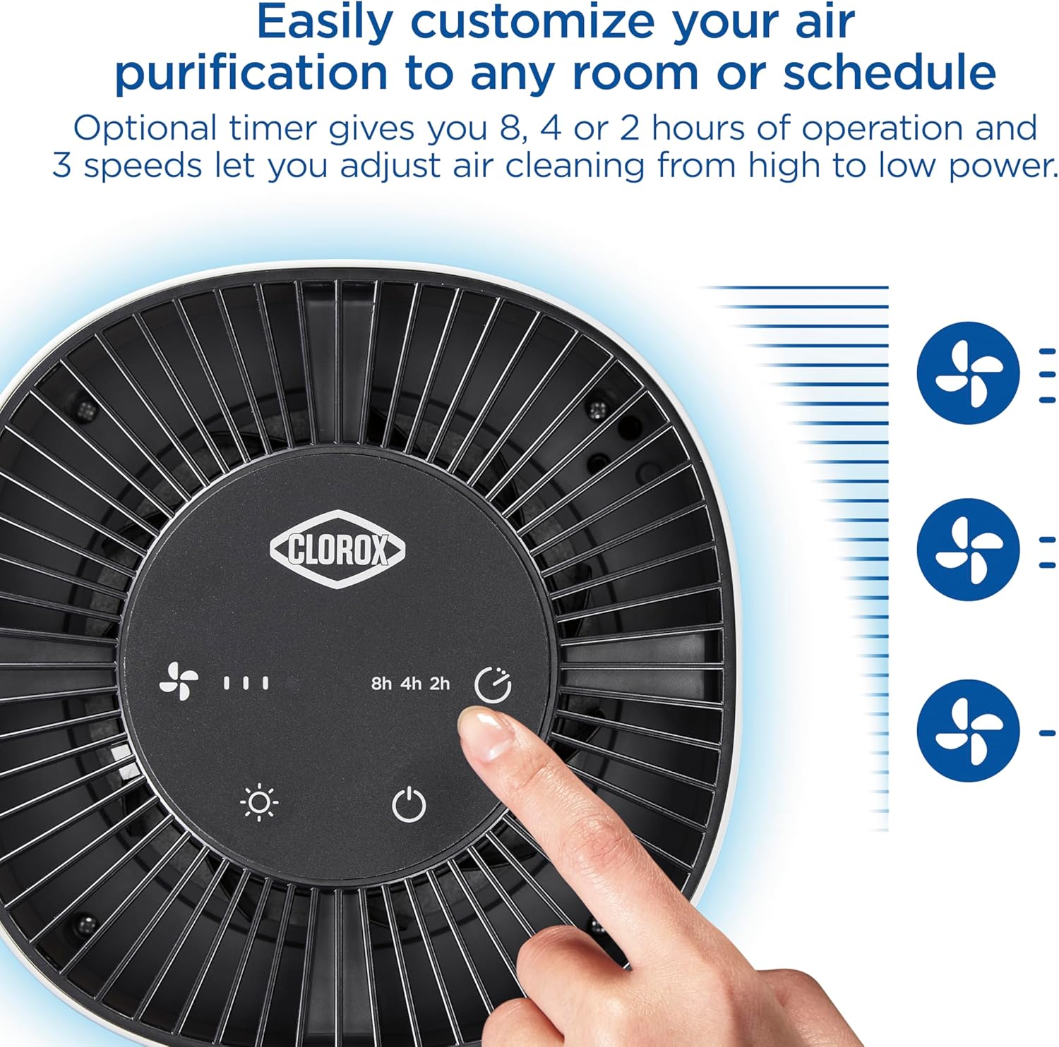 Clorox Air Purifiers for Bedroom Home, True HEPA Filter, Small Rooms Up to 200 Sq Ft, Removes 99.9% of Mold, Viruses, Wildfire Smoke, Allergens, Pet Allergies, Dust, AUTO Mode, Whisper Quiet (OPEN BOX)