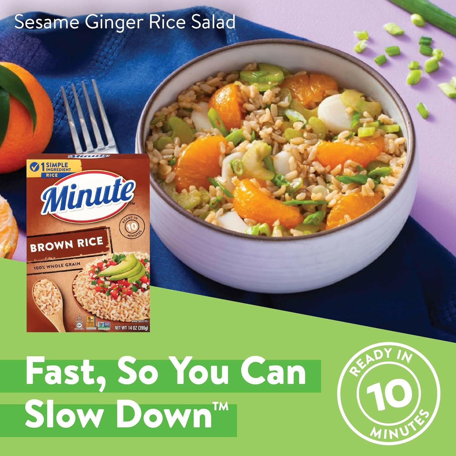 Minute Instant Brown Rice, Gluten Free, Non-GMO, 14 oz. box
