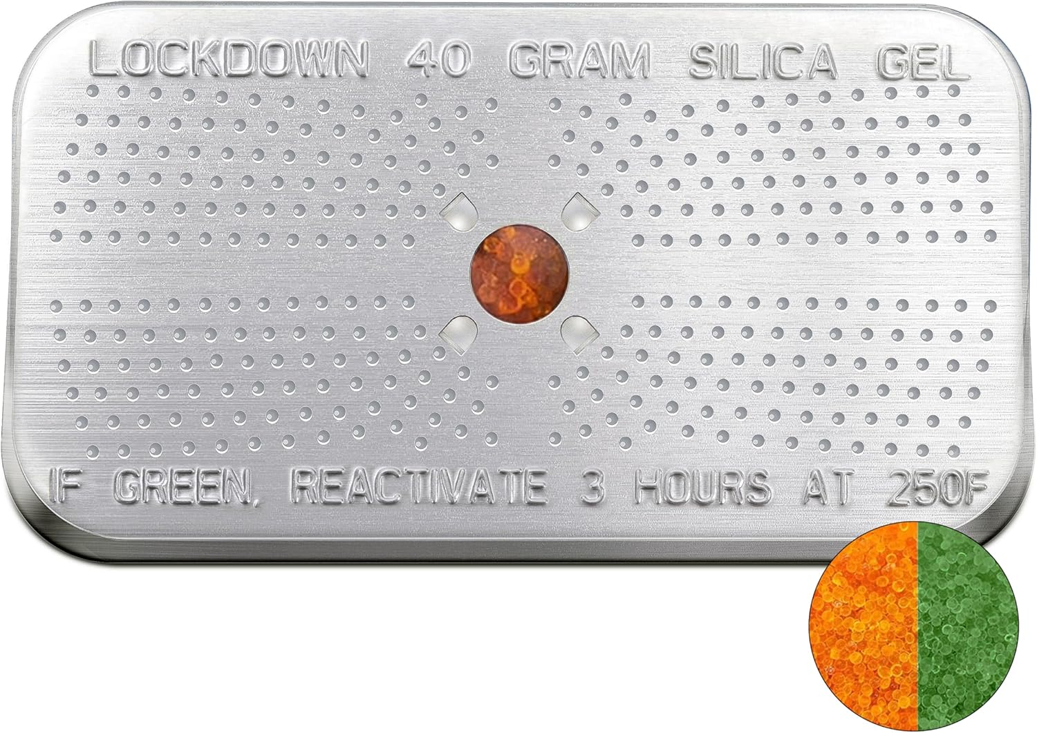 Nanuk Reusable Aluminum Desiccant Container with Orange Silica Gel Beads for Nanuk Cases to Protect Against Moisture and Humidity