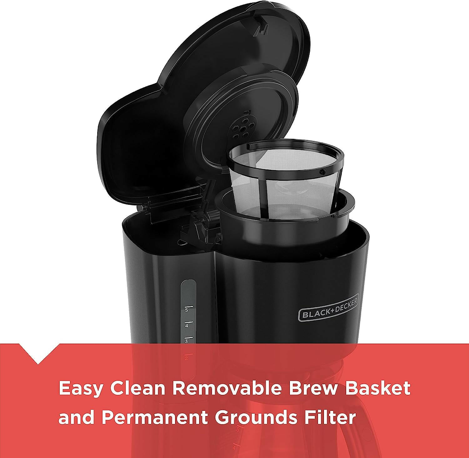  BLACK+DECKER 5-Cup Coffeemaker, Black, DCM600B: Drip