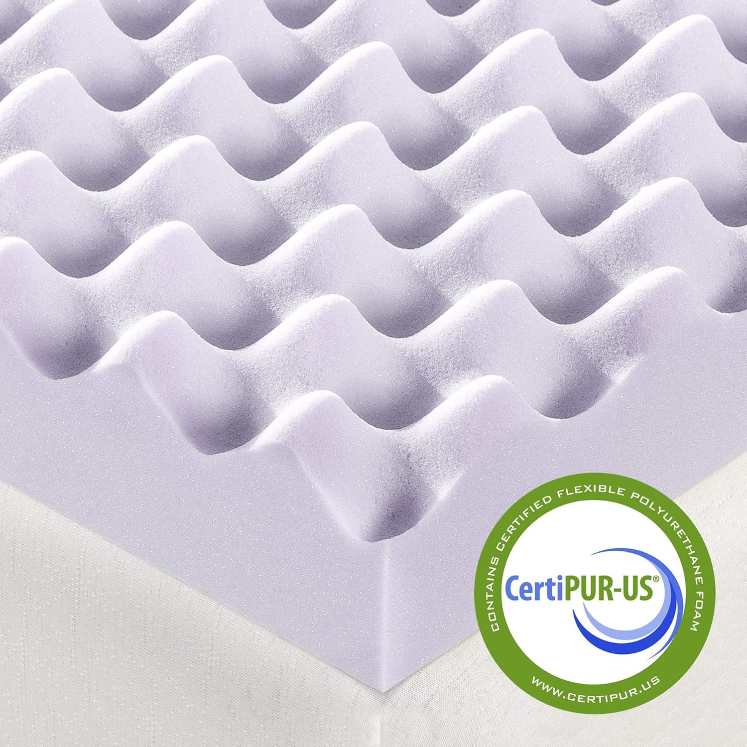 Best Price Mattress 3 Inch Egg Crate Memory Foam Mattress Topper with Soothing Lavender Infusion, CertiPUR-US Certified, Dorm Essentials, Twin XL (Open Box)