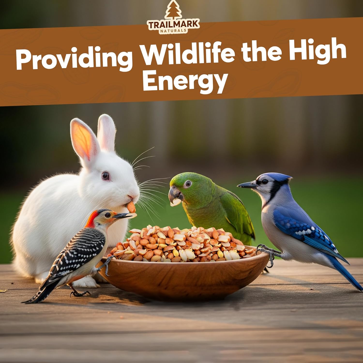 TRAILMARK NATURALS 45 LB - Raw Shelled Peanuts For Squirrels, Out of Shell Peanuts For Birds and Wildlife- Squirrel Food, Wild Bird Seed - Grown in The USA