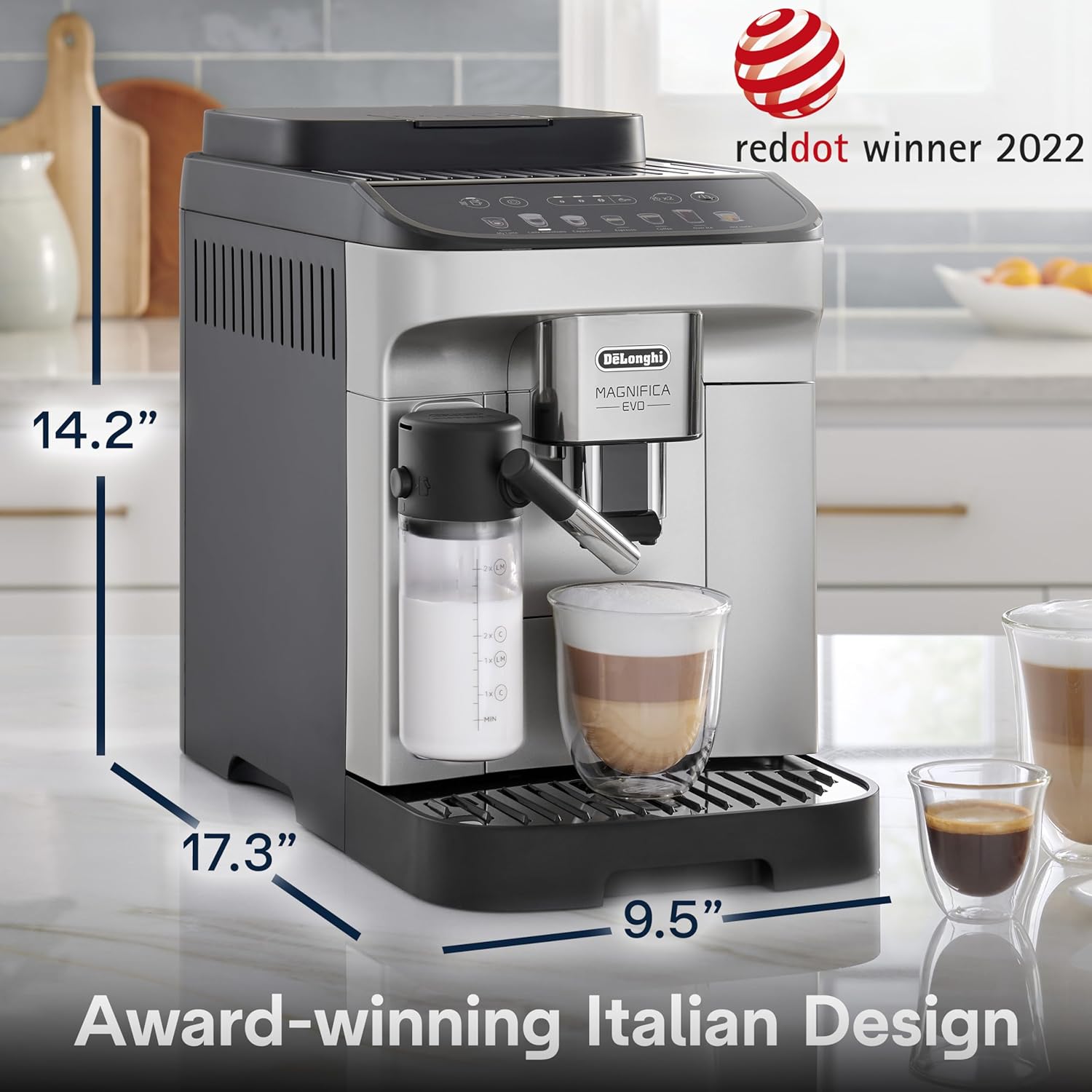 De'Longhi Magnifica Evo Automatic Espresso & Coffee Machine with Auto Milk Frother, Built-in Grinder & Auto-Clean Function - For Latte, Cappuccino, Americano, Iced Coffee, ECAM29084SB , Silver (OPEN BOX)