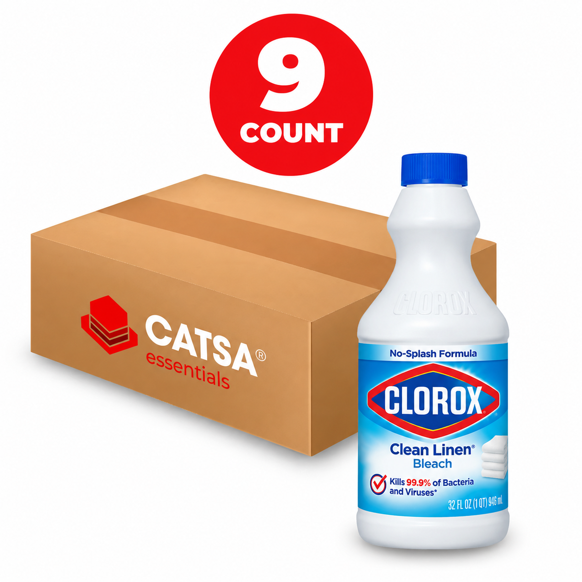 CLOROX CLEAN LINEN BLEACH 32 OZ - PACK OF 9
