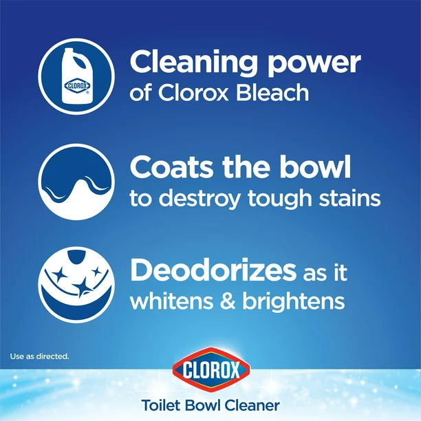 2 Clorox Toilet Bowl Cleaner 24 oz + Toilet Brush and Holder Set as a gift.