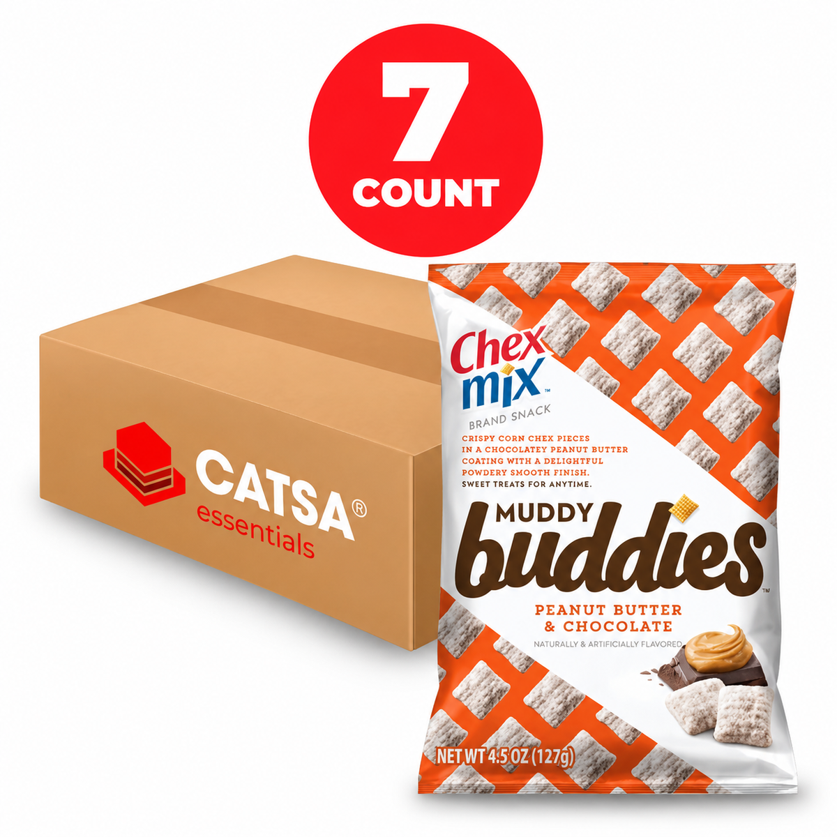 CHEX MIX MUDDY BUDDIES 4.5 OZ - PACK OF 7