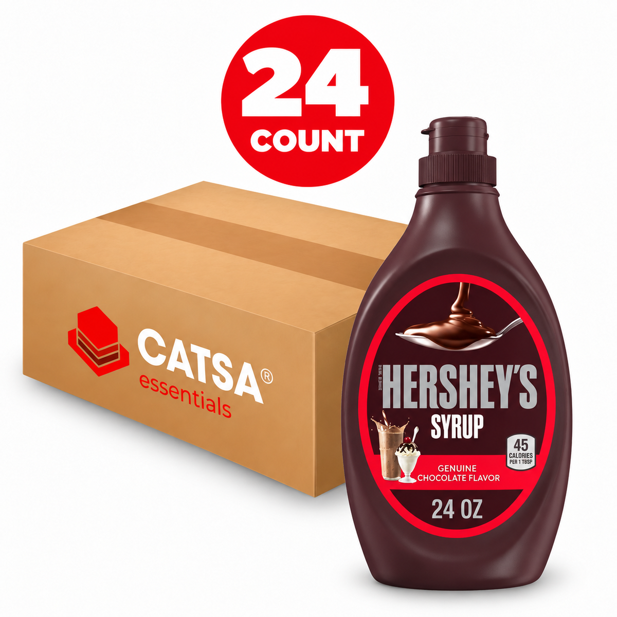 HERSHEY'S CHOCOLATE SYRUP 24 OZ - PACK OF 24