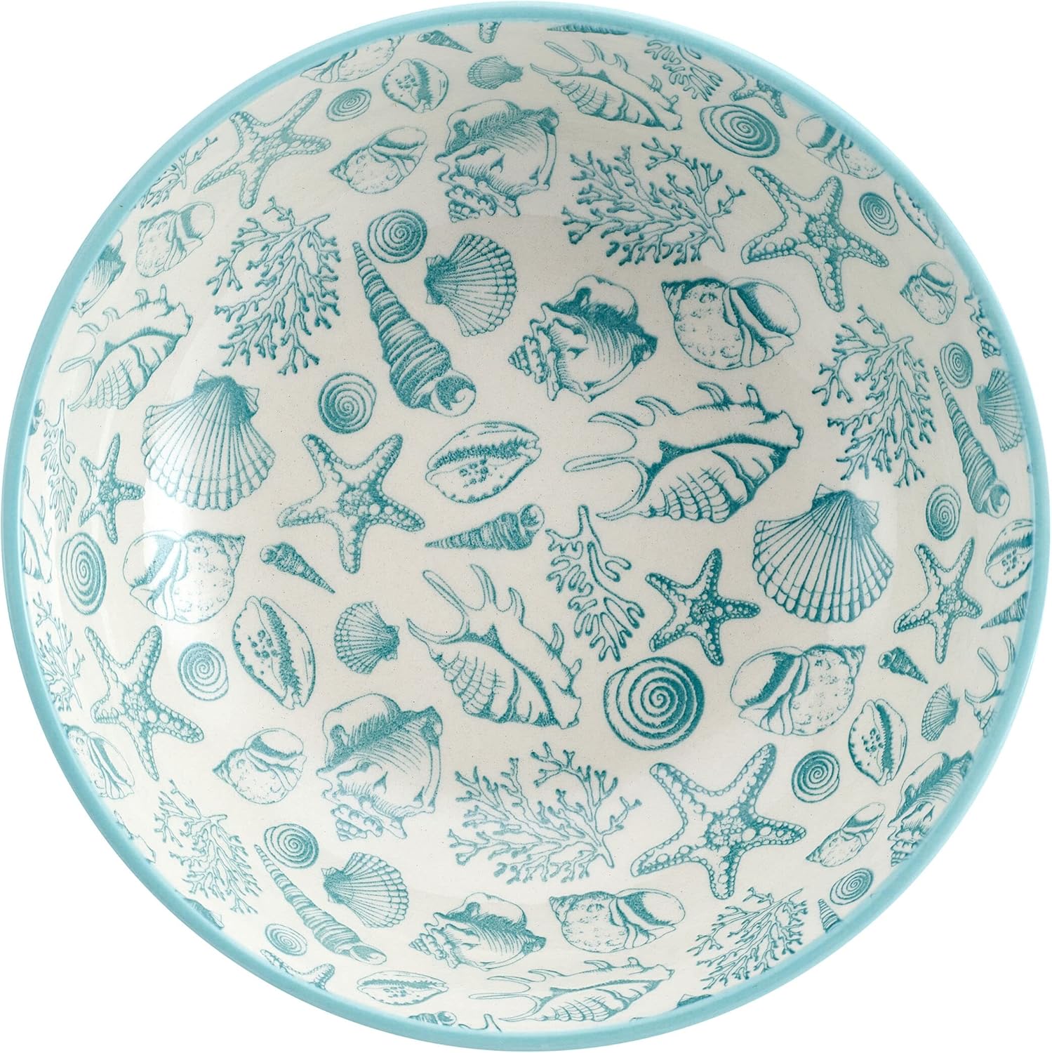 Pfaltzgraff Venice Set of 2 Pasta Bowls, 8 Inch, Teal and White