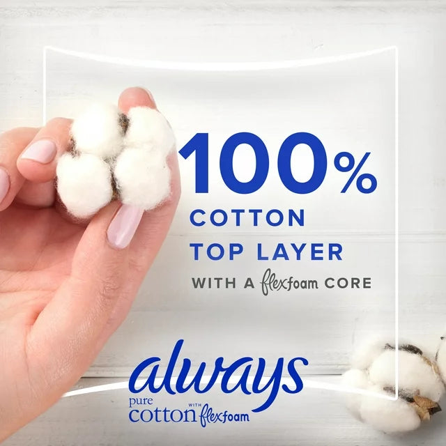 Always Pure Cotton Heavy Flow 12ct