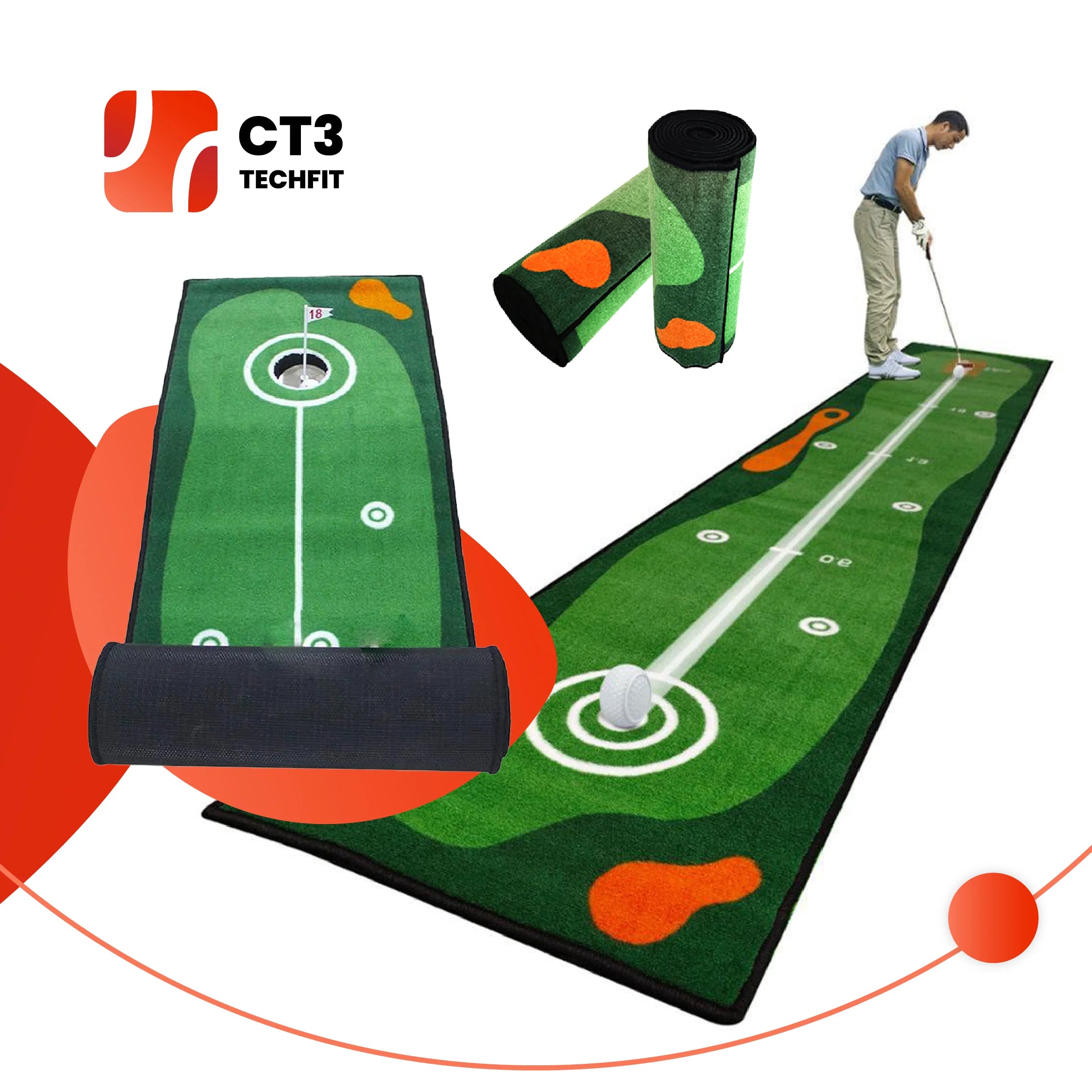 CT3 Golf Putting Green Mat 50x300cm - Precision Putting Practice Color 1 / 50x300cm