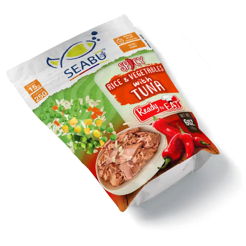 (Pack of 12) SEABU Spicy Rice & Vegetables with Tuna Ready-to-Eat Meal – 6 oz