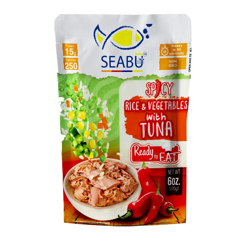 (Pack of 12) SEABU Spicy Rice & Vegetables with Tuna Ready-to-Eat Meal – 6 oz