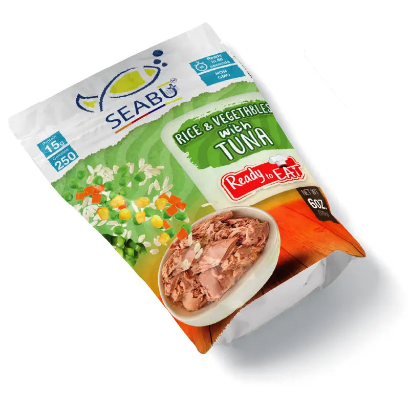 (Pack of 12) SEABU Rice & Vegetables with Tuna Ready to Eat Meal – 6 oz