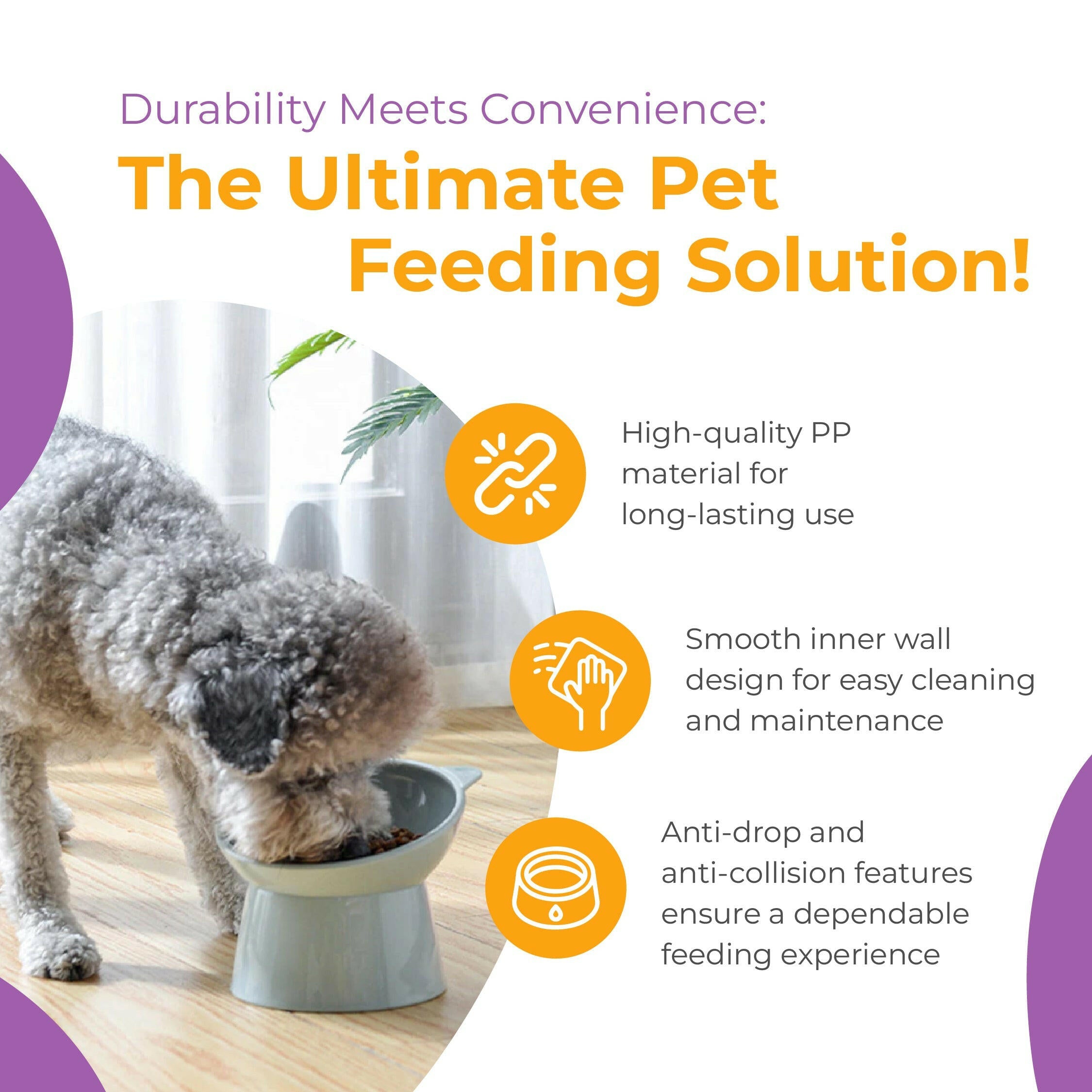 Elevated Comfort: Premium Pet Bowl with Cervical Care Stand for Dogs and Cats