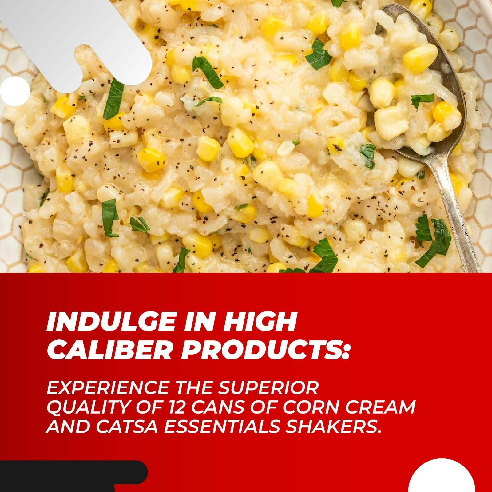 12 Sweet Cream Corn, Canned Vegetables, 14.75 oz + 12 Catsa Essentials Stirrers with Catsa Essentials Pack Box