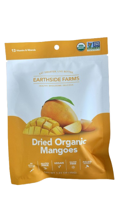 Earthside Farms Dried Organic Mangoes – Vegan, Gluten Free, Paleo Friendly 1.23 oz