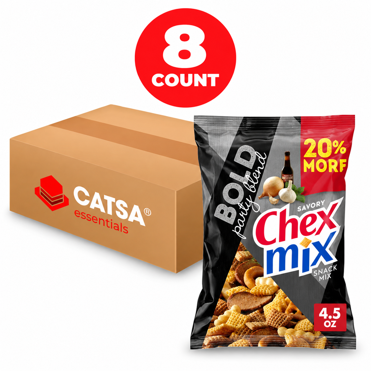 CHEX MIX BOLD PARTY BLEND 4.5 OZ - PACK OF 8