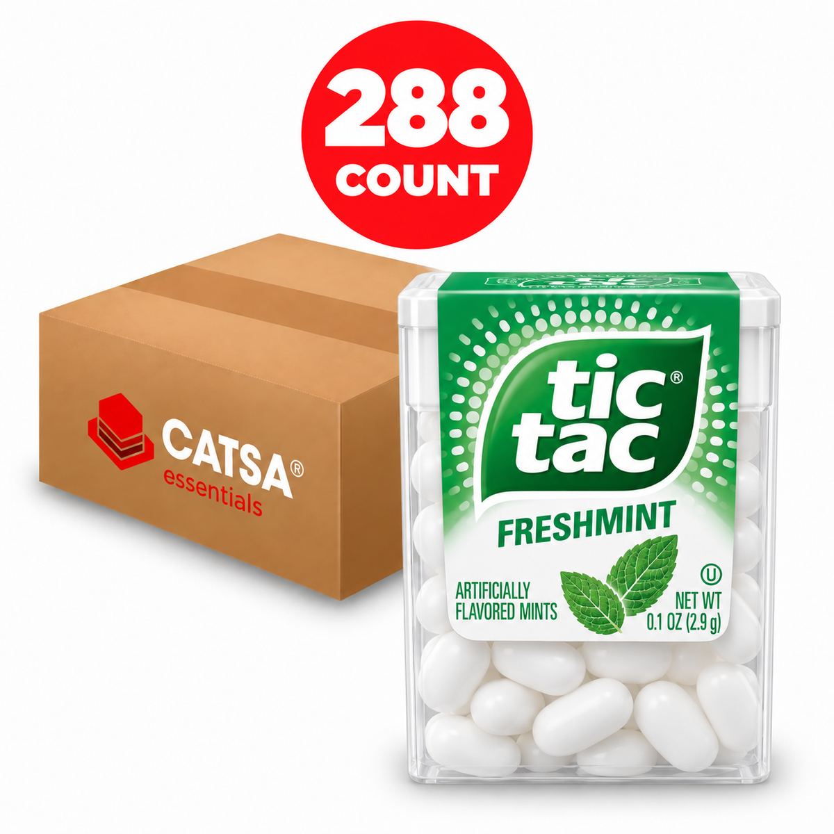 TIC TAC FRESHMINT SINGLES 0.1 OZ - PACK OF 288