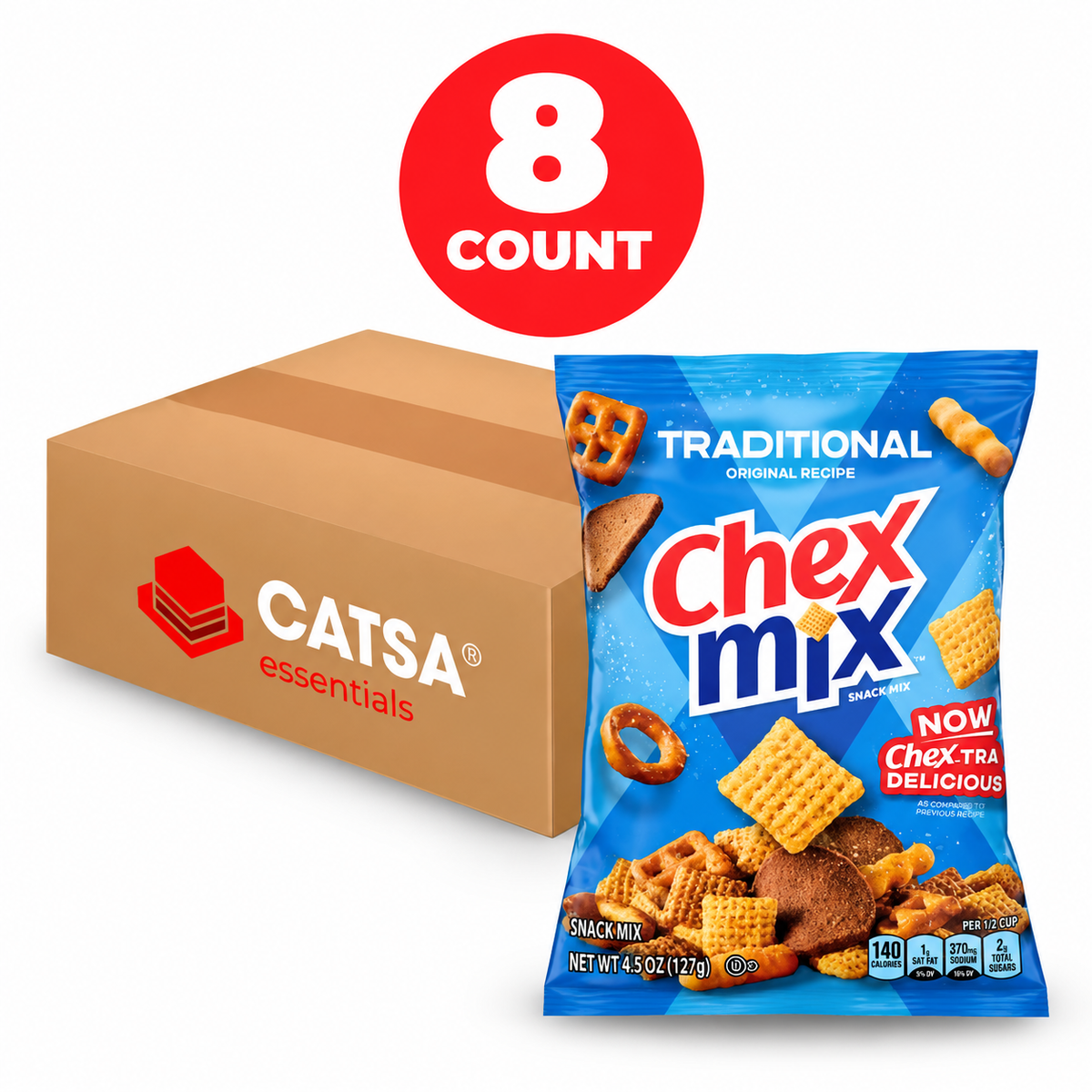 CHEX MIX TRADITIONAL 4.5 OZ - PACK OF 8