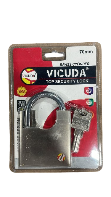 Vicuda Top Security Padlock, Brass Cylinder, 70mm