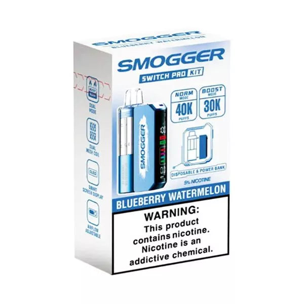 Smogger Switch Pro Kit Disposable Vape – 40,000 Puffs Dual Mode Rechargeable Device