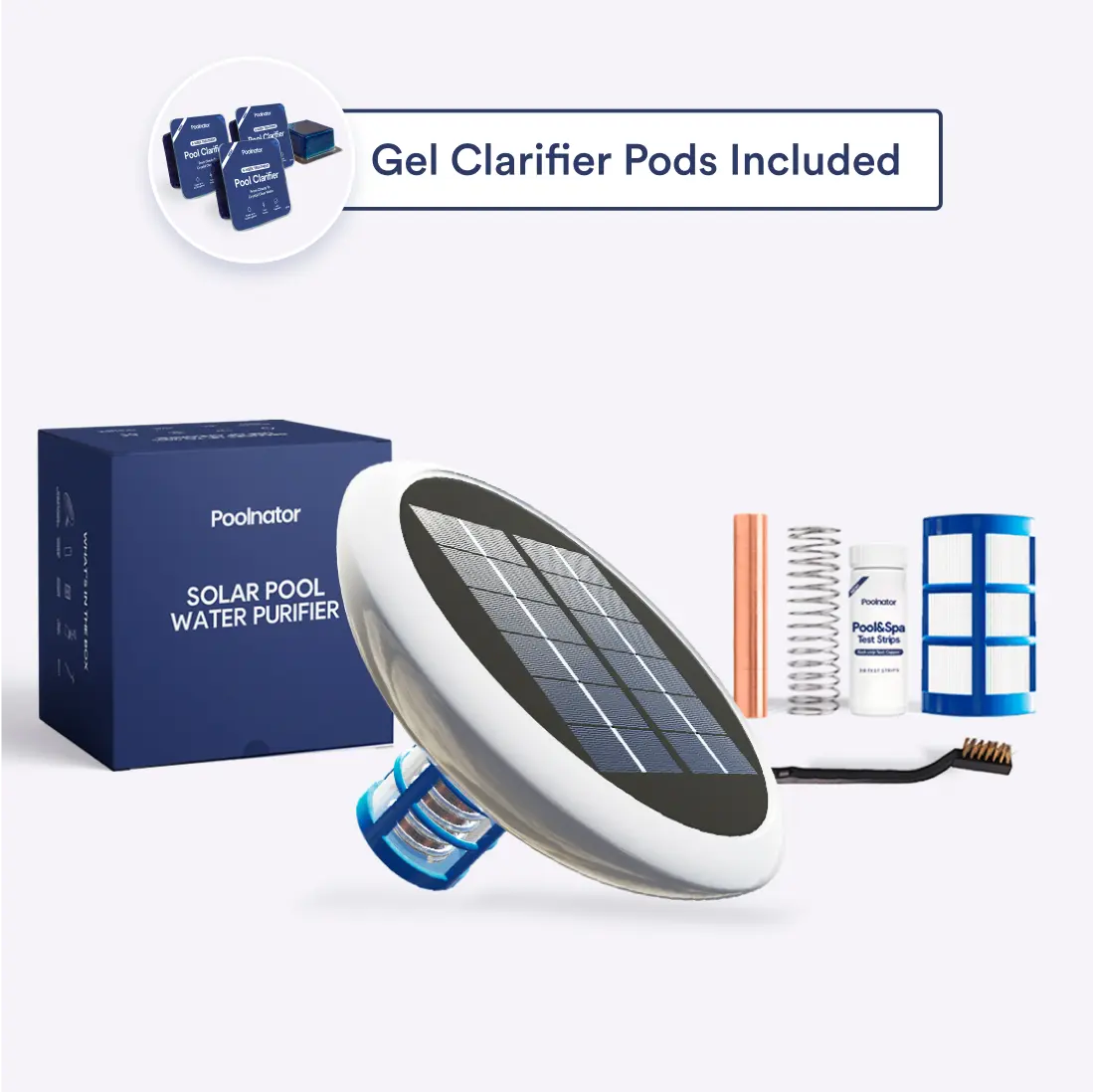 1 Solar Pool lonizer + 1 Copper Anode + 3 Gel Clarifier