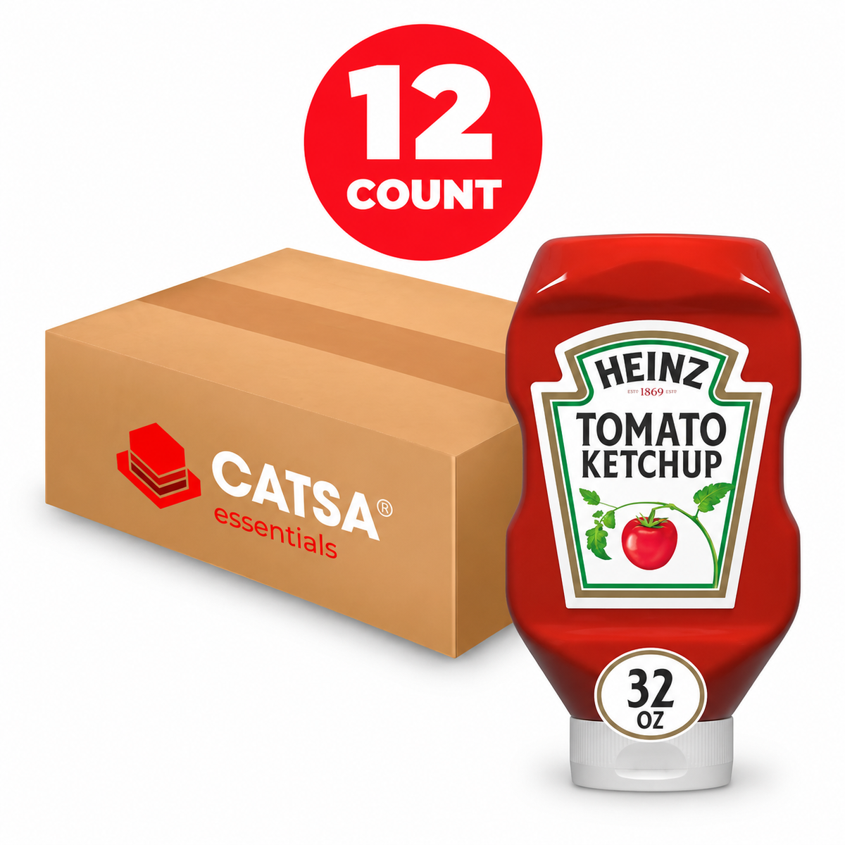 HEINZ KETCHUP SQUEEZE BOTTLE 32 OZ - PACK OF 12