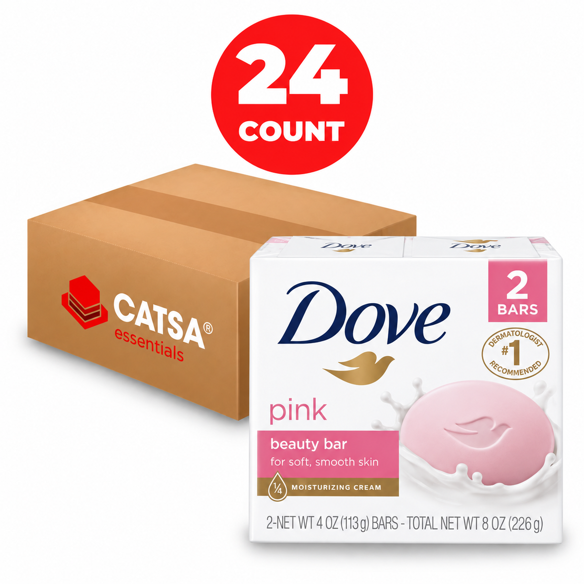DOVE PINK BAR SOAP 2PK8 OZ - PACK OF 24