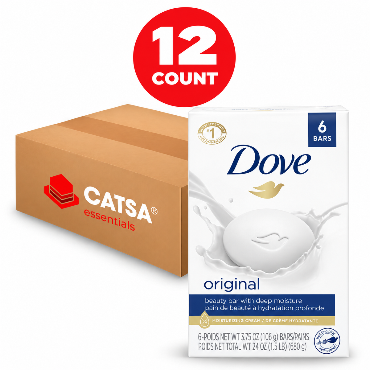 DOVE WHITE BEAUTY BAR SOAP 6PK24 OZ - PACK OF 12