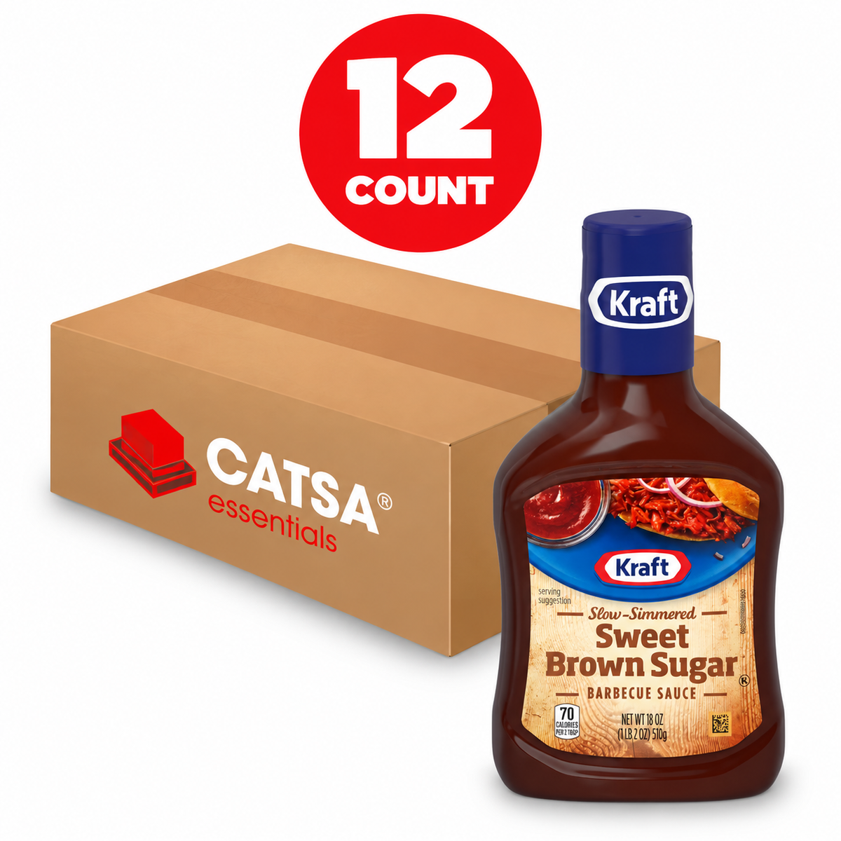 KRAFT SWEET BROWN SUGAR BBQ SAUCE 18 OZ - PACK OF 12